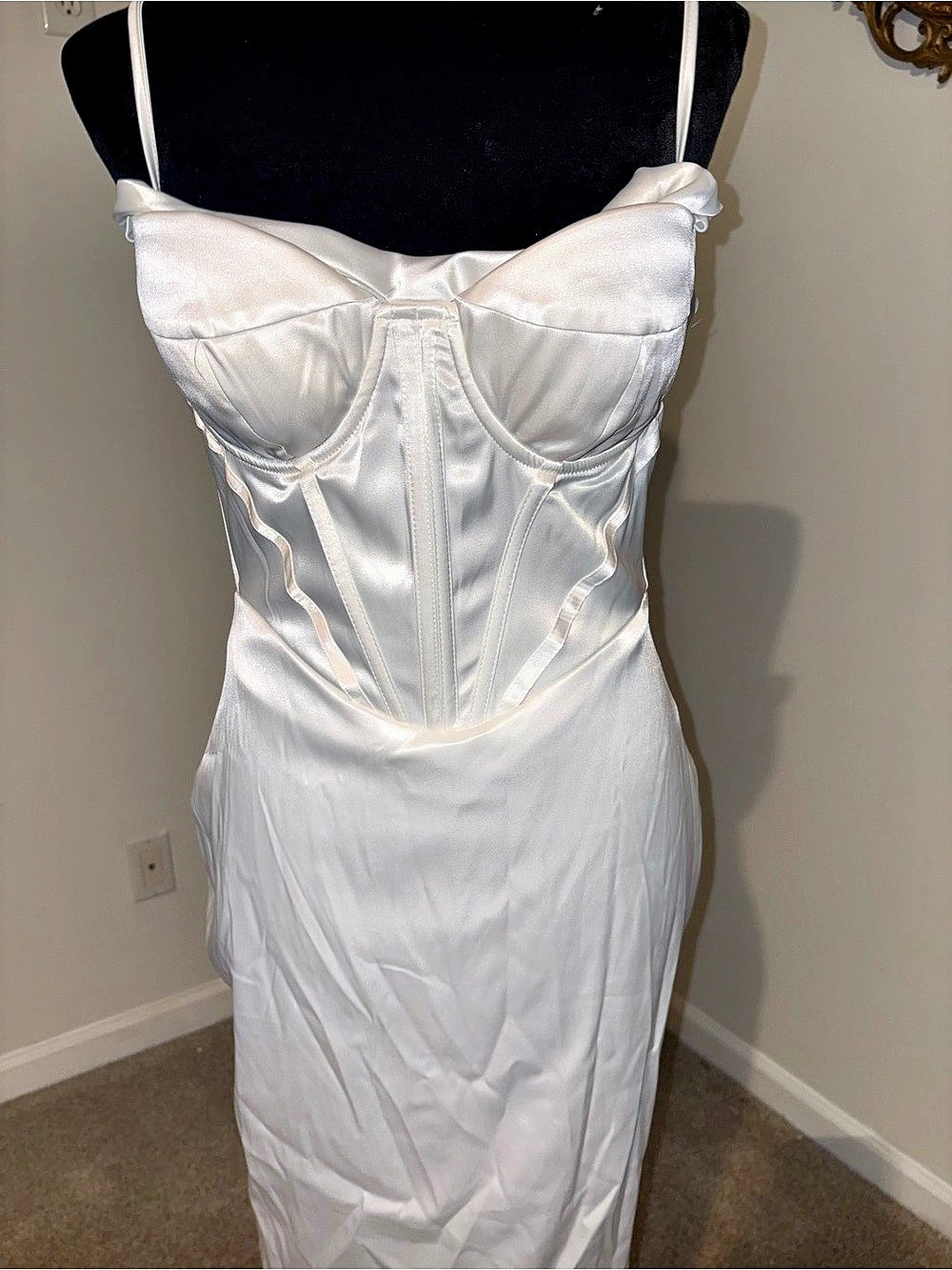 House of CB Lois White Corset Midi Dress